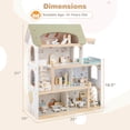 thumbnail image 3 of Costway Kids Wooden Dollhouse 4-Story Modern Doll House with 33Pcs Furniture Accessories, 3 of 10