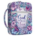 thumbnail image 1 of Funda para biblia MYSMOR, diseño floral, con asa y bolsillos, 1 of 6