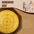 thumbnail image 3 of Tradeopia 2-in-1 Brown Wood Crokinole Board Game Set, Flip the Board to Play Chess or Checkers, 3 of 7