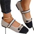 thumbnail image 2 of Willtoo Women's Knitted Cap Toe Mary Jane Shoes,Comfortable Square Toe Arch Support Walking Shoes Soft Sole Strappy Mesh Office Work Dress Shoes Elegant Ballets Flats, 2 of 5
