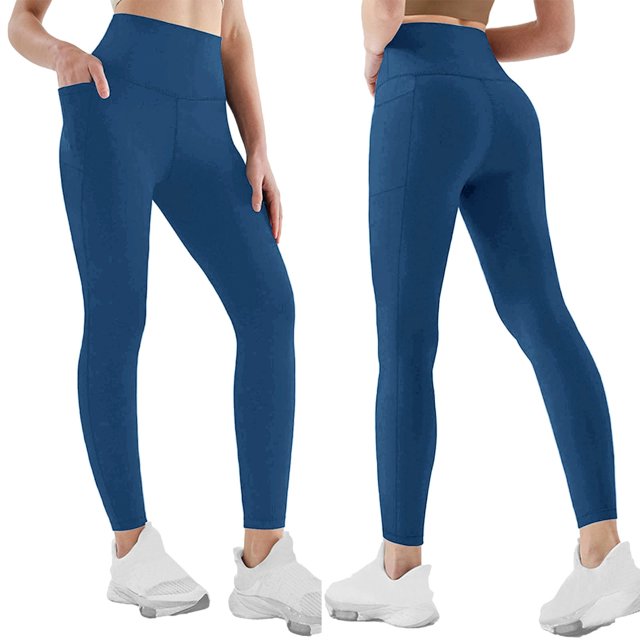 MKLEKYY Leggings deportivos para mujer, de cintura alta, talla grande, estilo yoga, largos, suaves, con bolsillos
