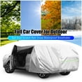 thumbnail image 4 of PENGXIANG Housse de Voiture Imperméable Coupe-Vent Anti-Poussière Housses Extérieures Complètes Résistantes aux Déchirures Housse Auto Bande Réfléchissante de Nuit Protection UV Argent Housse de Voiture Accessoires Auto 194.9 x 74.8 x 59., 4 of 11