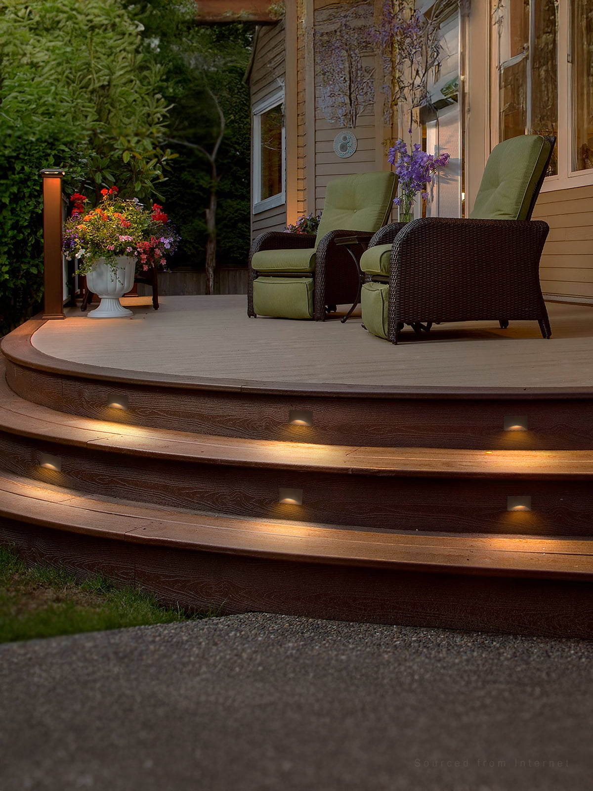 9 Pack 5CCT 120V LED Step Lights, Dimmable Stair Lights IP65 Waterproof, Aluminum Shell, Anti-Glare, CRI90, Oil Rubbed Bronze