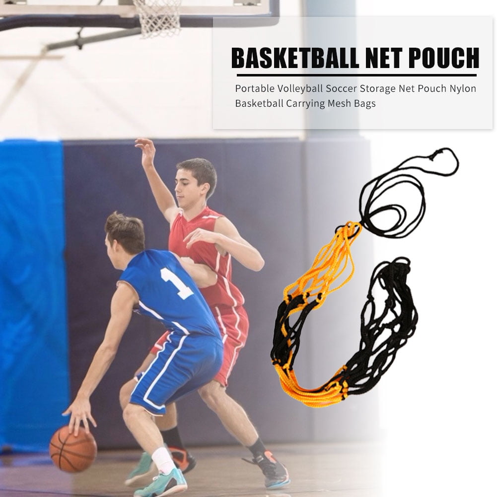 Sports Basketball Storage Mesh Bags Nylon Volleyball Soccer Carry Net Pouch 