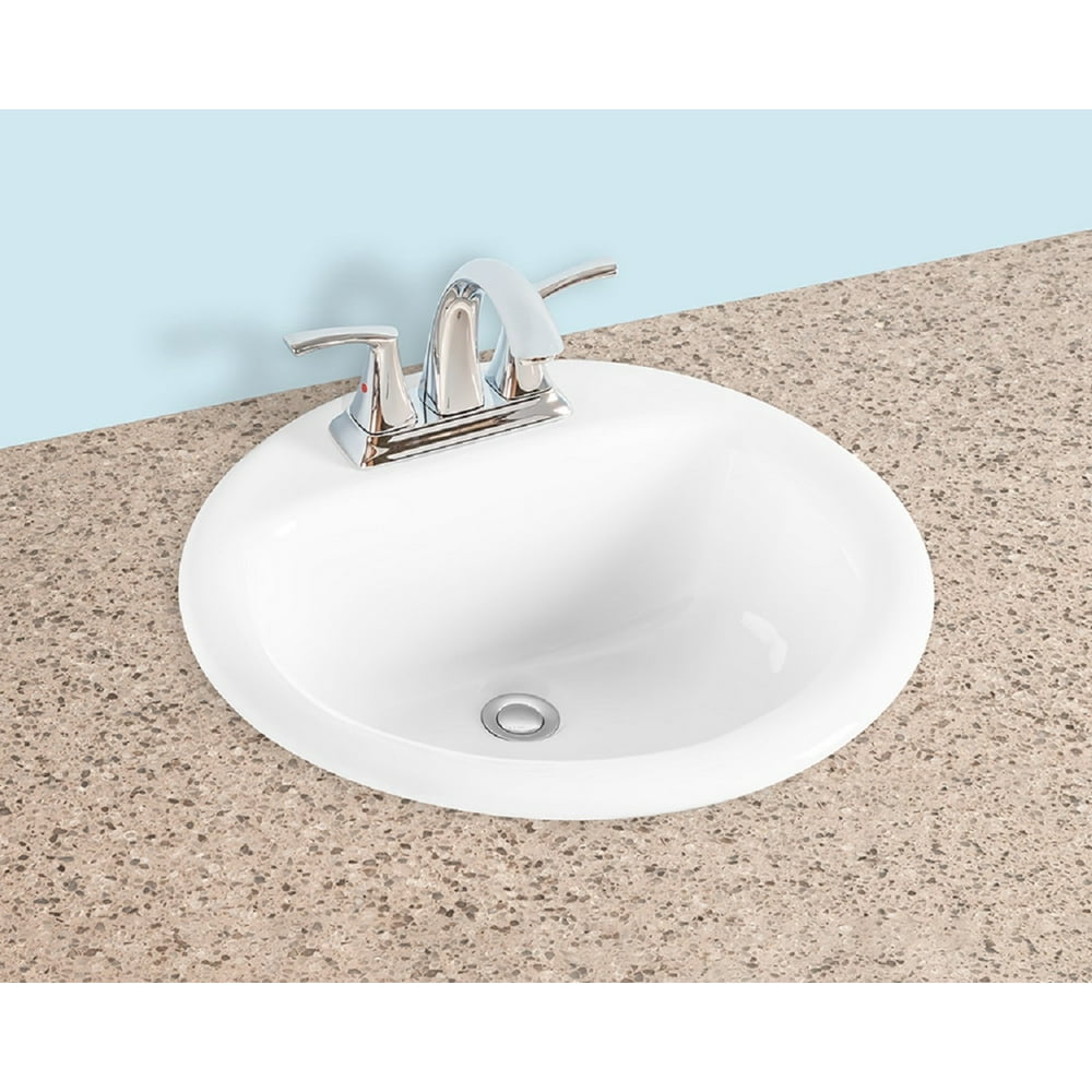 Gele 1919, 19''x19'', 19 inch Round Drop in Bathroom Vessel Sink, 3 Faucet holes w/ 4'' Punching