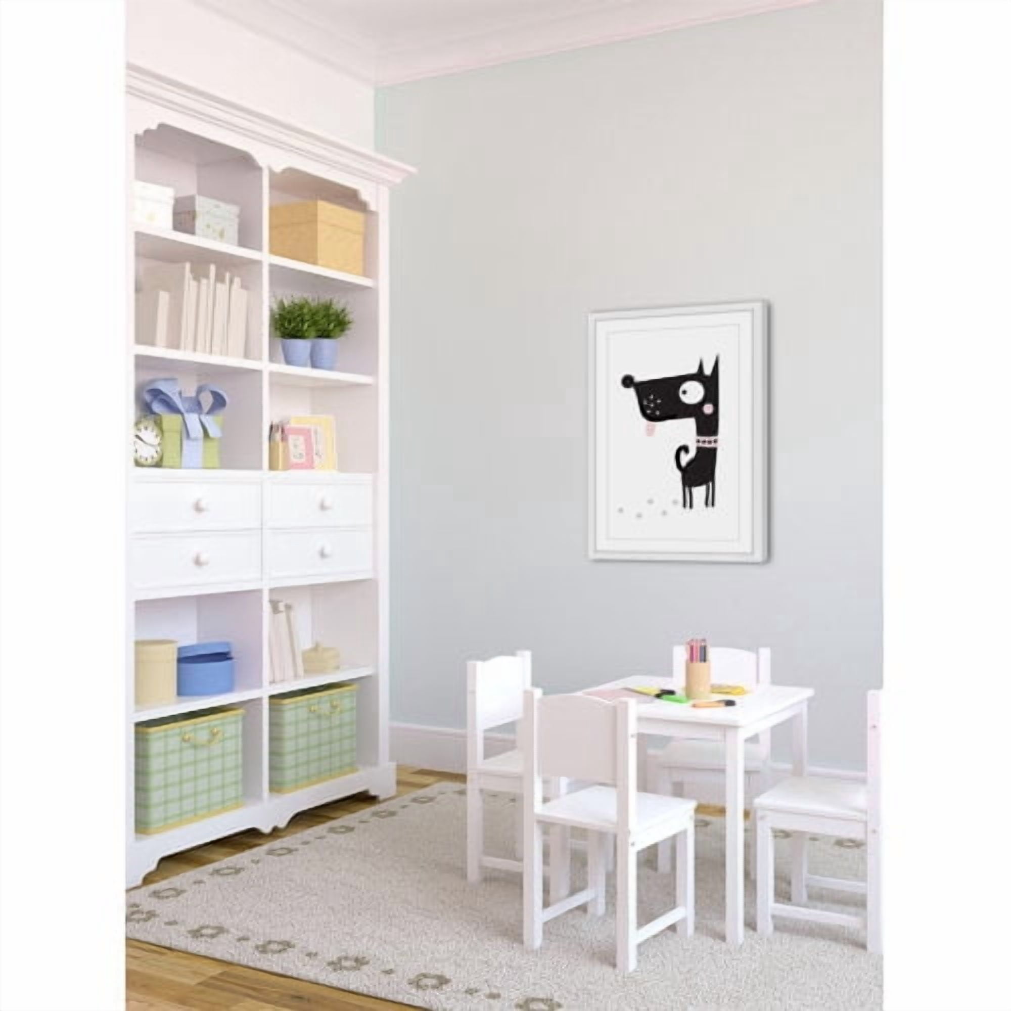Marmont Hill "Black Puppy" by Katarina Snygg Framed Painting Print