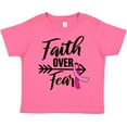 thumbnail image 3 of Inktastic Breast Cancer Awareness Faith over Fear with Pink Ribbon and Arrow Girls Toddler T-Shirt, 3 of 5