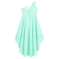 thumbnail image 4 of HULIJA Teens Big Girl's Junior Bridesmaid Dresses High Low One Shoulder Special Occasion Dresses Mint Green 8, 4 of 5