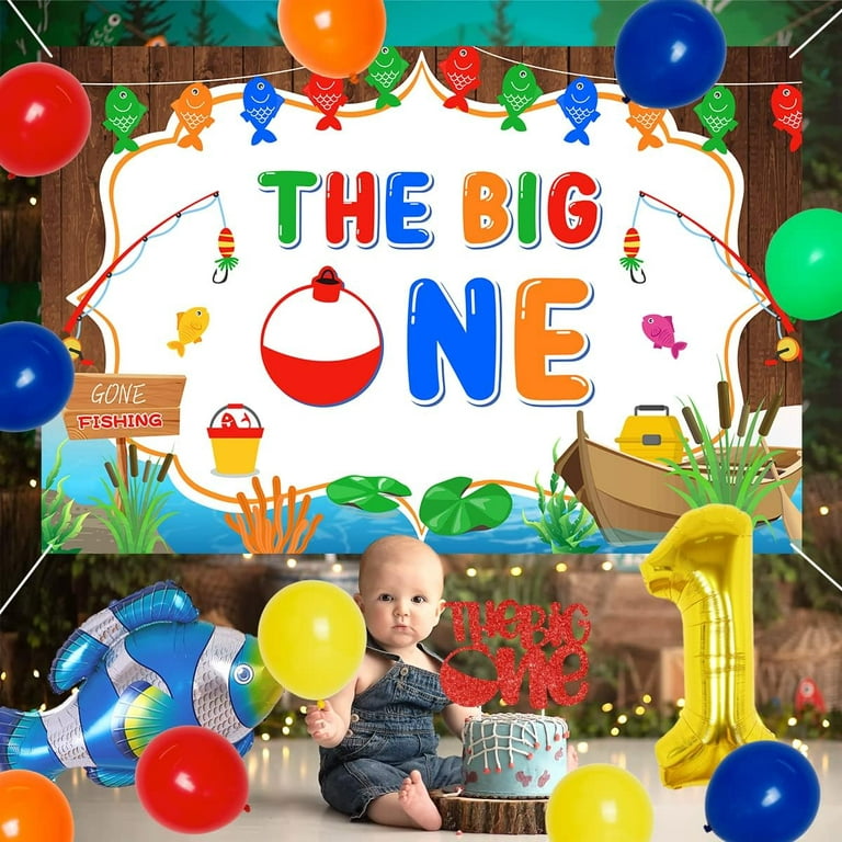 Gone Fishing First Birthday Party Decorations, Fishing Happy Birthday  Bobber Banner Little Fisherman The Big One Birthday Baby Shower Photo Props  for Kids 1st Birthday Fishing Party Supplies : : Toys