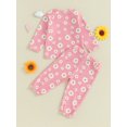thumbnail image 4 of Bagilaanoe 2PCS  Baby Girl Pants Set Toddler Daisy Print Long Sleeve Sweatshirt Tops +  Sweatpants 6M 12M 18M 24M 3T 4T Kids Casual Sweatsuits, 4 of 9