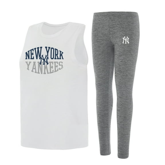 Women's Concepts Sport Charcoal/White New York Yankees Contend Tank & Leggings Set