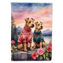 Lakeland Terrier Two Hearts House Flag