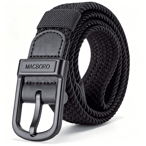 TELOLY Hypoallergenic Nickel Free Non Metal Belt for Men Elastic Stretch Braided Golf Accessories Belt Mens Belts Stretchable 1.38"