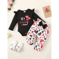 thumbnail image 3 of Canis Newborn Baby Girls Cotton Tops Romper Floral Pants 3Pcs Outfits Set Clothes, 3 of 8