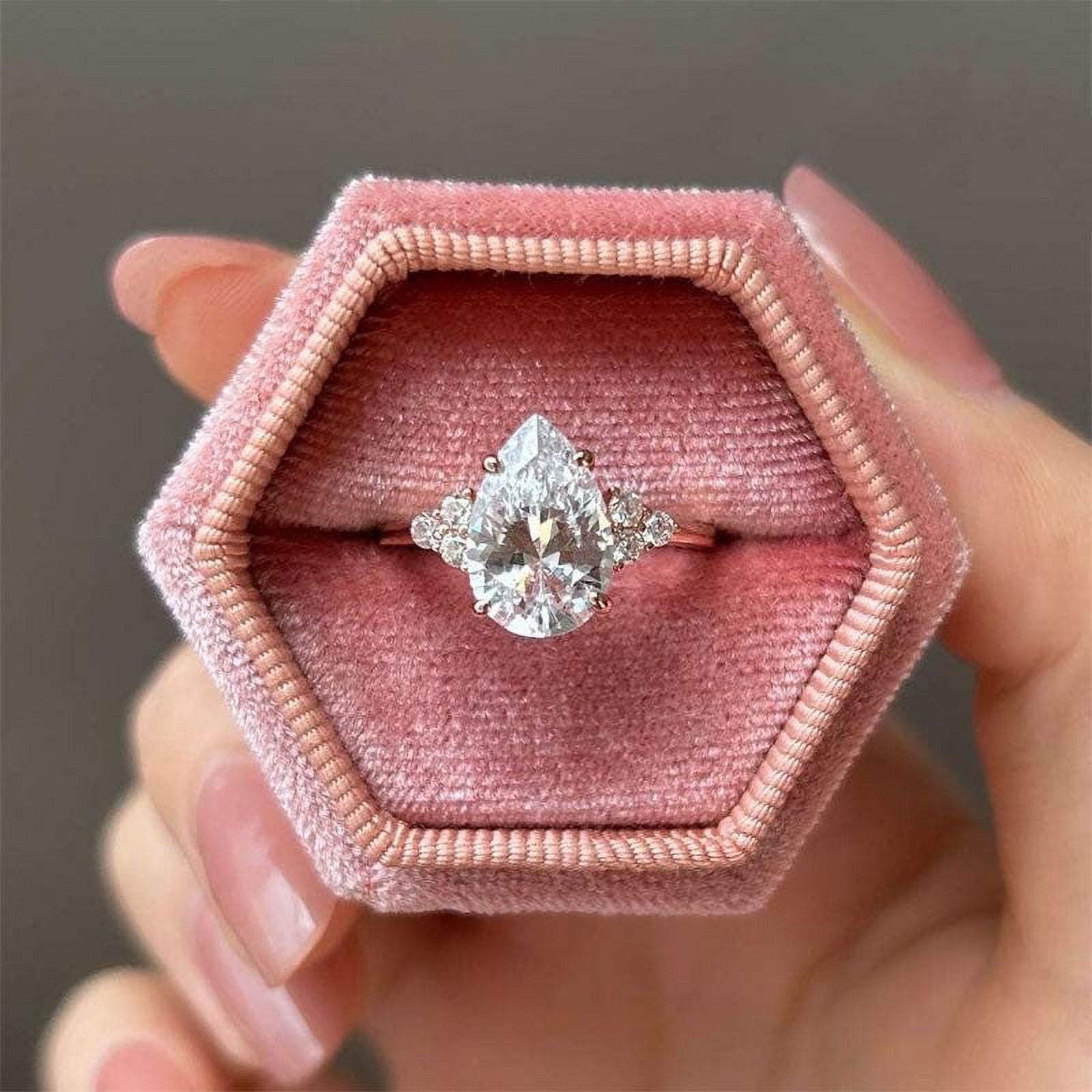Cora jewellery 3CT Pear Cut Moissanite Engagement Ring For Women, 10K Yellow Gold
