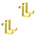 thumbnail image 3 of Billuyoard 2pcs Over Door Hooks Stainless Steel Belts Hanger Z-shaped Kitchen Metal Sturdy Punch-Free Clasp Clothes Rack Hangers Drawer amarillo 2piezas Billuyoard CBP001063, 3 of 5