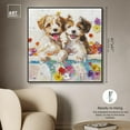 thumbnail image 5 of Colorful Flower Puppy Bath Canvas Kids Art Prints by Art Remedy, Black Frame, 40" x 40", 5 of 7
