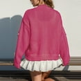 thumbnail image 4 of Pink Womens Tops Women's Ribbed Knit Cardigans Embroidery Applique Button Up Sweater Coat Going Out Tops for Women, 4 of 5