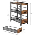 thumbnail image 3 of Spice Rack, 3-Tier Pull Out Spice Rack Organizer for Countertop, Narrow Kitchen Countertop Storage Shelf with 2 Drawers, for Kitchen, Cafe, Rustic Brown and Black SR02BR, 3 of 9
