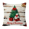 thumbnail image 2 of Steadline Christmas Themed Linen Pillow Cover - 17x17 Inch Holiday Decorative Cushion Case - Reversible Festive Sofa and Bed Decor for Seasonal Home Styling, 2 of 7
