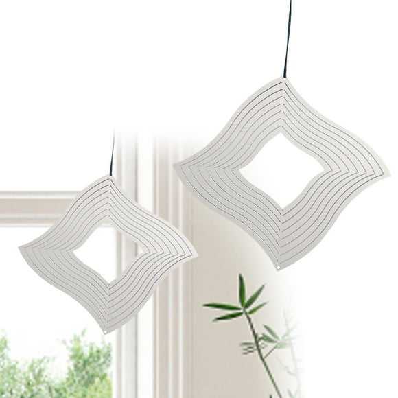 Carillon Éolien Mandal en Acier Inoxydable Suspendu Universel Ornement de Jardin Extérieur pour Décoration de la Maison Idéal pour les Espaces Élégants de Patio et Intérieurs