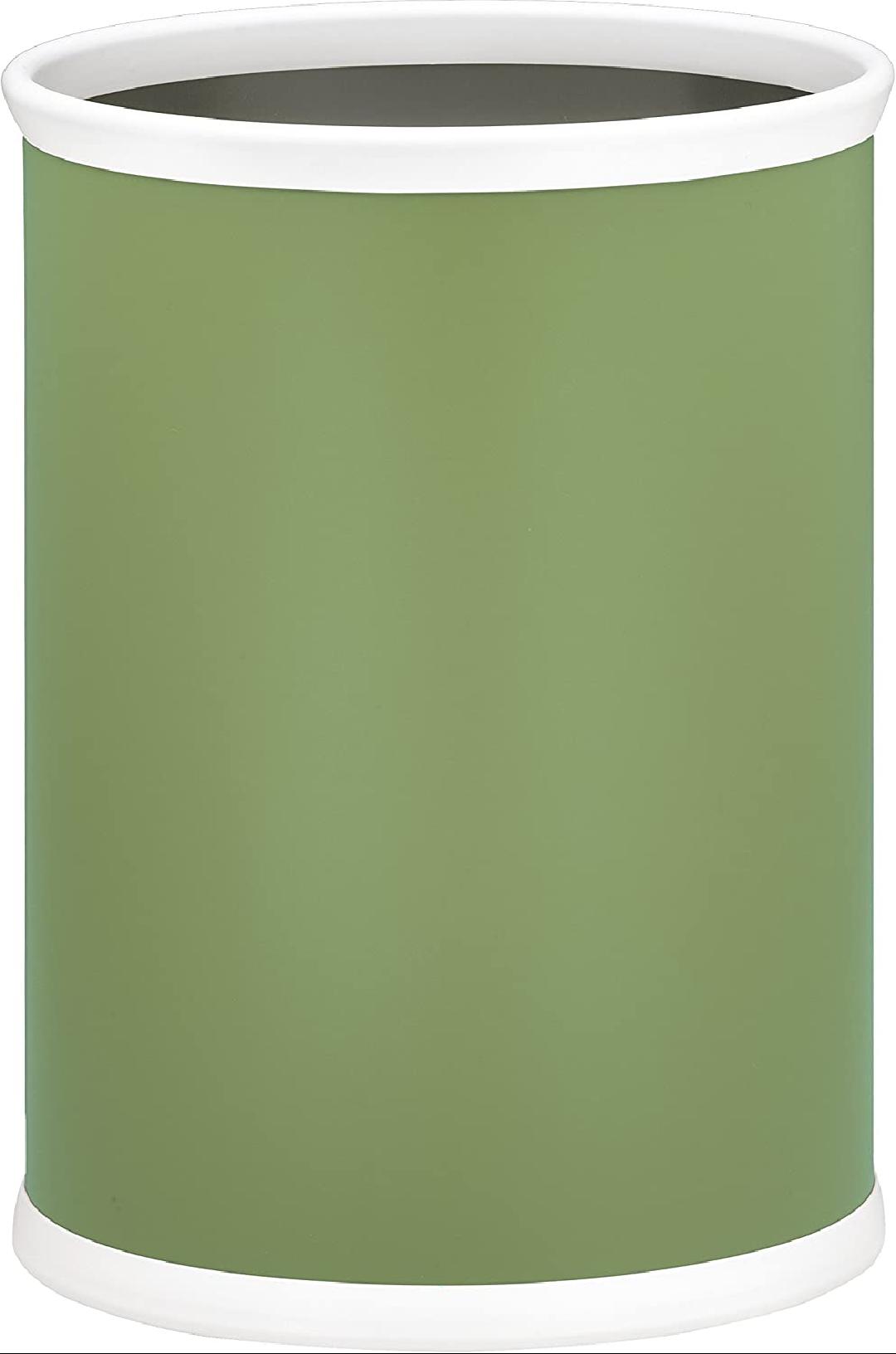 14674 Vinyl and Mylar Oval Waste Basket, 14', Mist Green