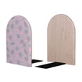 thumbnail image 2 of Lsque Flamingo Printed Wood Bookends,Non-Skid Bookend for Shelves,Heavy Duty Support Bookends,Non-Slip Foam Pads for Office, Home, and Library,1 Pair, 2 of 8