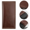 thumbnail image 2 of EEEkit Long Bifold Wallet for Men, Slim PU Leather Purse, RFID Blocking Credit Card Holder, Coffee, 2 of 7