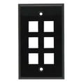 thumbnail image 1 of ACCL 6Port Keystone Wallplate Black Smooth Face, 3 Pack, 1 of 1