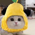thumbnail image 1 of OULII Creative Yellow Pear Plush Cat Hat Soft Adjustable Costume Cap for Small Pets Parties, 1 of 8