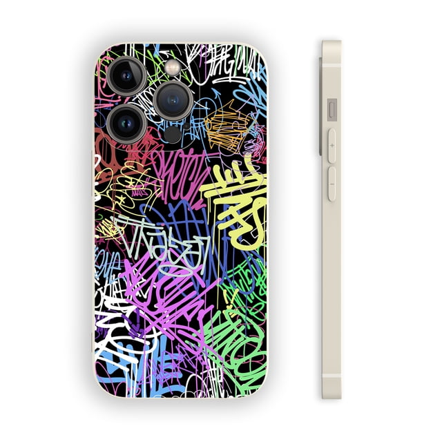 Exprese su estilo único: cubierta plateada mate de doble capa con gráfico de dibujos animados de moda para iPhone 15 Pro Max 14 13 12 Pro 11