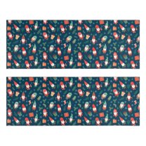 Kitchen Rugs Sets Of 2,Dark Blue Christmas Gnome and Gift Pattern Anti Fatigue Kitchen Mat Rugs Non Slip Washable,Decorative Kitchen Floor Mats for Kitchen,Sink,Laundry,17"X47"