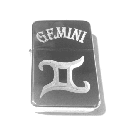 Vector KGM Thunderbird Custom Lighter - Gemini Celtic Horoscope Star Zodiac Sign Logo Silver High Polish Chrome (Best Star Sign For Gemini)