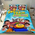 thumbnail image 1 of Bob el Tren Conjunto de sábanas temático, trío de piezas, cómodo y amigable con la piel, diseño único, regalo de decoración para el hogar para familiares, amigos y fans,173cm *218cm, 1 of 6
