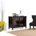 thumbnail image 3 of Simpli Home Connaught 46 inch Wide Solid Wood Traditional Low Storage Cabinet in Dark Chestnut Brown, 3 of 8
