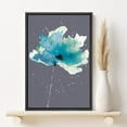 thumbnail image 2 of PixonSign Framed Canvas Print Wall Art Blue and White Poppy Botanical Flower Digital Art Modern Art Glam Closeup Colorful Multicolor Ultra for Living Room, Bedroom, Office - 24"x36" Black, 2 of 5