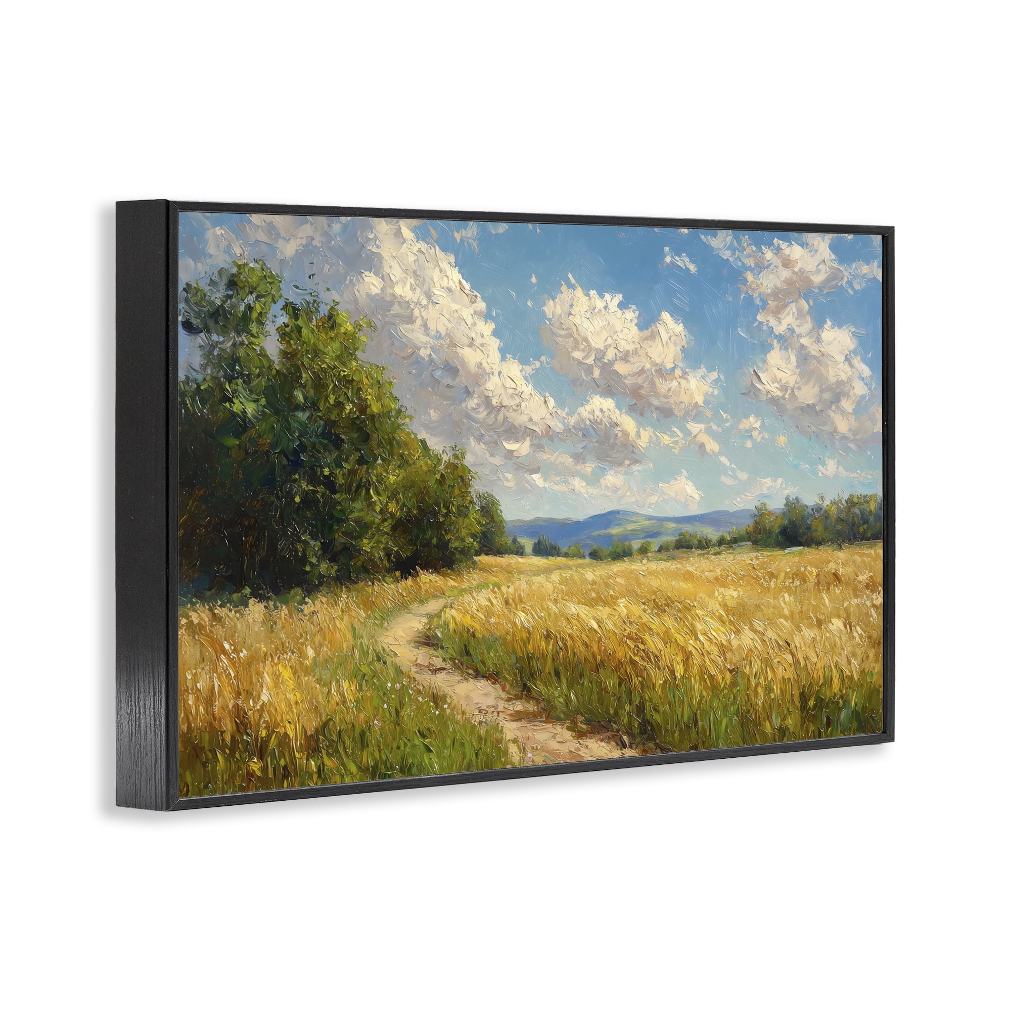 Stupell Industries Winding Path Through Wheat Field Black Framed Giclee Art, design by Creative Studio