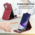 thumbnail image 4 of SaniMore for Samsung Galaxy S22 Ultra Magnetic Closure Top & Bottom Flip Wallet Case, Premium PU Leather Cover with Car Mount Card Slot & Adjustable Kickstand Full Body Protective Shell, Red, 4 of 9