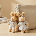 thumbnail image 3 of allydrew Country Floral Plush Stuffed Animal Doll Keychain Bag Charm (Set of 2), Bunny Couple, 3 of 6