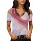 thumbnail image 1 of Gibobby Casual Playera de Manga Corta para Mujer Exquisita blusa manga corta con cuello en V y hombros descubiertos con estampado teñido anudado para mujer(Rojo,XL), 1 of 5