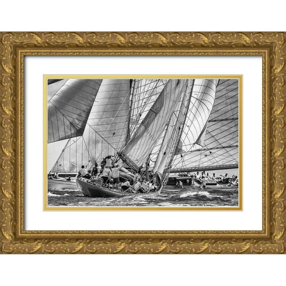 Pelissier, Marc 24x17 Gold Ornate Wood Framed with Double Matting Museum Art Print Titled - Moonbeams crossing