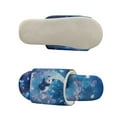 thumbnail image 5 of COEQINE Panda Moon Blue Fall Slippers for Women, Fuzzy Slides Indoor Warm Fluffy Slides Cute House Slippers Open Toe Machine Washable Slip On Bedroom Sandals for Ladies, 38-39, 5 of 7