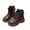 Brown, variant on Black Girls Plain Design Boots British Inspired For Fall And Winter With Synthetic Leather For Little Kids Age 3.5 To 4 Years 6.3 Inch Insole