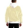 thumbnail image 3 of Mens Sherpa Lined Hoodie Flannel Thick Solid Color Fluffy Fuzzy Hoodies Sweatshirts Warm Long Sleeve Weighted Pullover Casual Thermal Winter Clothes with Pocket Yellow L, 3 of 4