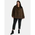 thumbnail image 2 of Time and Tru Women's and Women's Plus Faux Wool Peacoat, Sizes XS-2X, 2 of 6