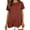 Red, variant on Crew Neck T Shirts for Women Short Sleeve Solid Color Asymmetric Hem Shirts Loose Fit Simple Blouses Red L