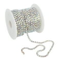 thumbnail image 3 of Rhinestone Trim, Exquisite Elegant Colorful Glittering Craft Rhinestone Chain Soft Easy Cutting Durable Sturdy  For Clothes Decoration For Gift For DIY Craft Silver Back AB, 3 of 8