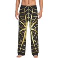 thumbnail image 1 of Fotbe Gold Spider On The Web Pantalones de Pijama para Hombre, Pantalones de Dormir, Pantalones de Casa con Cintura Ajustable y Bolsillos-Small, 1 of 6