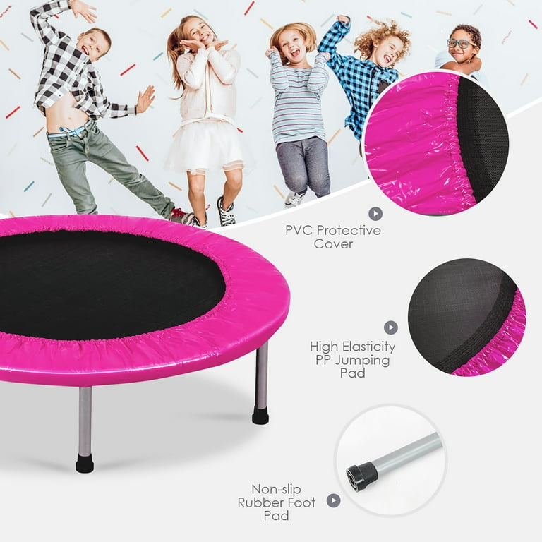 Costway round exercise jumping trampoline with safety pad clearance