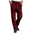 thumbnail image 5 of Thousandth Men's Corduroy Pants Classic Silm Fit Pleated Front Trousers with Belt Loops Casual Vintage Business Bottoms for Work, 5 of 7